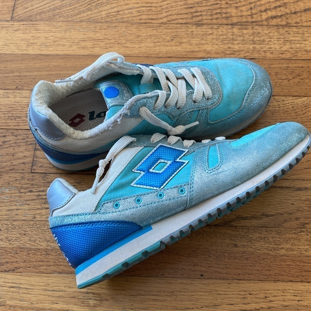 LOTTO Leggenda Tokyo Shibuya Metallic Teal Multicolor Sneakers Size 6.5